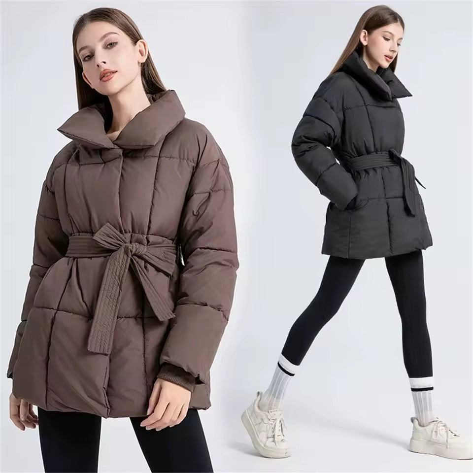 Belted Winter Puffer Jacket