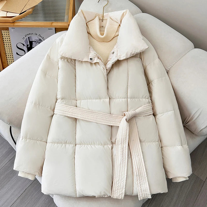 Belted Winter Puffer Jacket