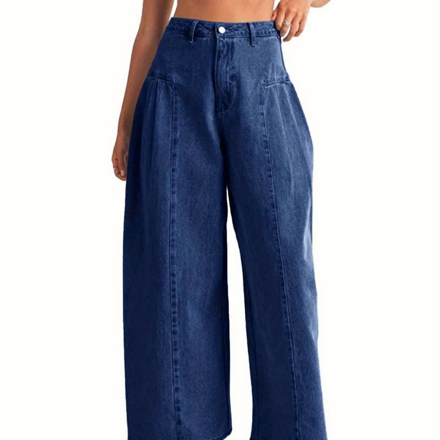 Elora Pleated Wide-Leg Jeans