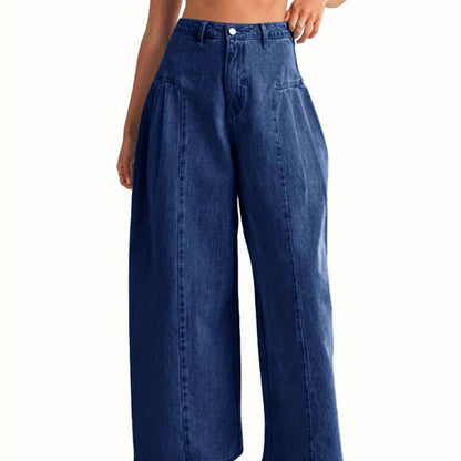 Elora Pleated Wide-Leg Jeans