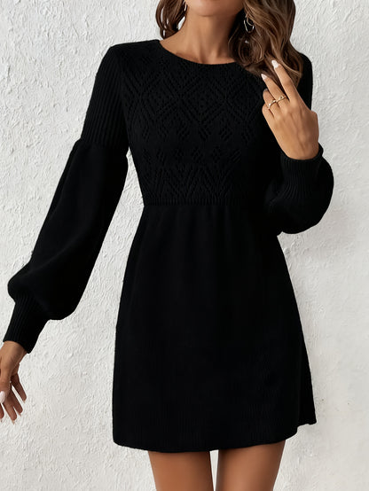 Cozy Knit Long Sleeve Sweater Dress