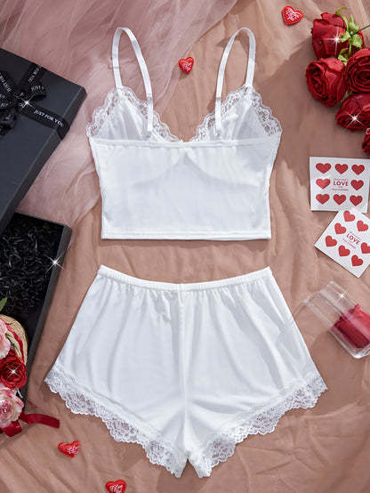 Vicki Lace Trim Pajama Set