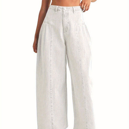 Elora Pleated Wide-Leg Jeans