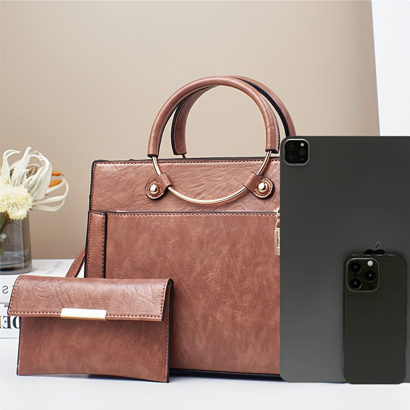 Amara Letter Print Tote Set