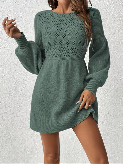 Cozy Knit Long Sleeve Sweater Dress