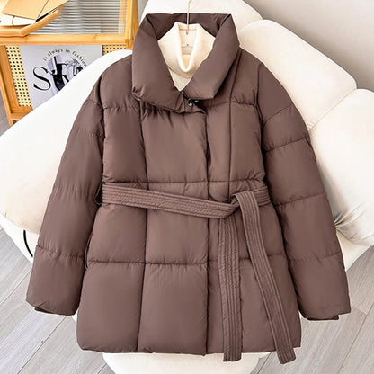 Belted Winter Puffer Jacket