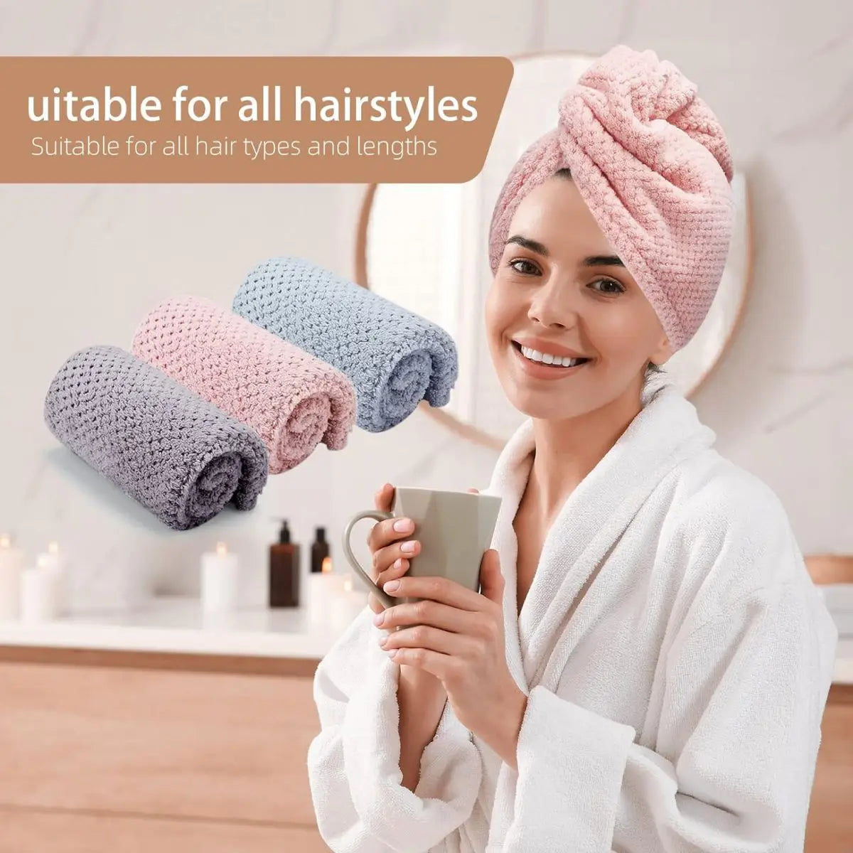 Quick-Dry Microfiber Hair Towel