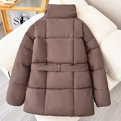 Belted Winter Puffer Jacket