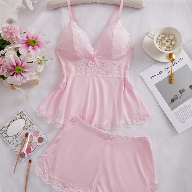 Lace Trim Lounge Set