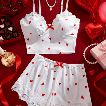 Vicki Lace Trim Pajama Set