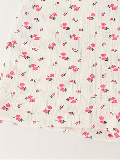 Floral V-Neck Button Jumpsuit